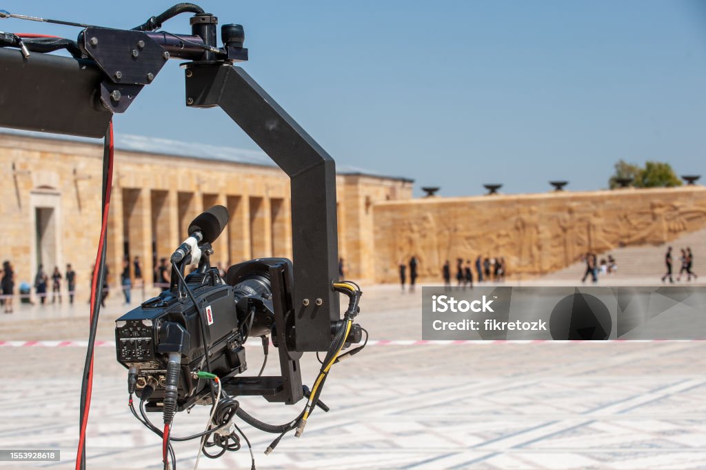 At the moment of camera shooting connected to Jimmy Jib in Anıtkabir camera jib